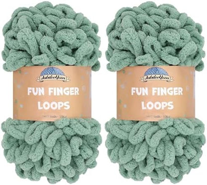 JubileeYarn Fun Finger Loops Yarn - Hunter - 2 Skeins by BambooMN