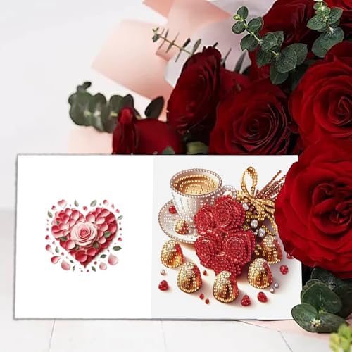 MaiYiYi 6 Packs DIY Rose Diamond Painting Art Greeting Cards Kit - Image 5