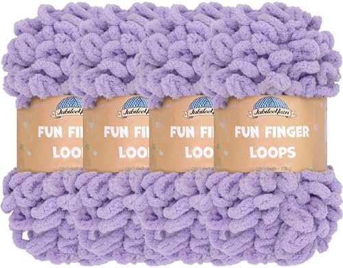 JubileeYarn Fun Finger Loops Yarn - Purple - 4 Skeins by BambooMN