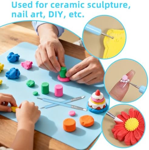 15 PCS Silicone Sculpting Tools Clay Silicone Smoothing Polymer Clay Shaper Tool Pottery Shaping Tool for DIY Crafts Nail Art Pottery - Image 7