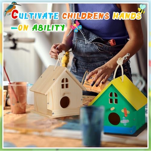Juexica 4 Pack DIY Birdhouse Kits for Kids 8+ Build and Paint, Window - Image 6