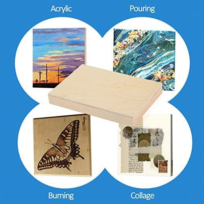 Falling in Art 4 Pack 4x6’’ Unfinished Birch Wood Panels Kit for Painting - Image 2