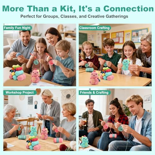 Faircosy Dinosaur Crochet Kit for Beginners: 2PCS Crochet Animal Kits for Adults - Learn to Crocheting Cute Amigurumi Starter Kit with Written Pattern & Video Tutorials (40%+ Yarn Extra) - Image 4
