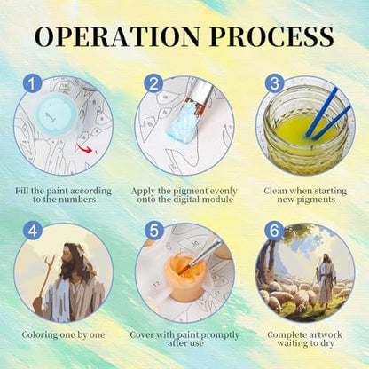 Paint by Numbers Kit for Adults, Jesus DIY Painting Kit, 16x20 Inch - Image 5