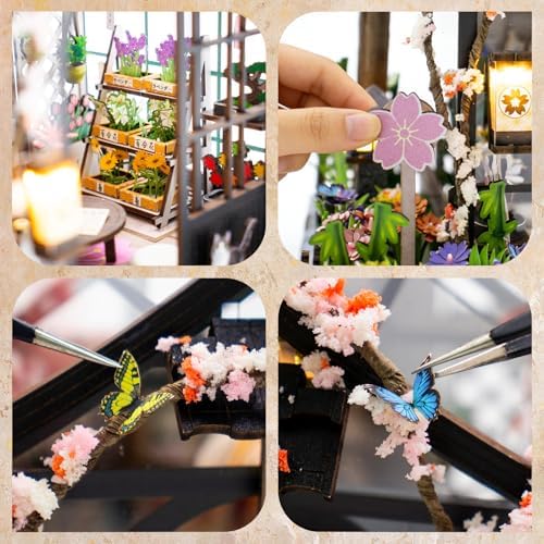 DIY Miniature House Kit, Mini House Building kit for Adults, Sakura Tree - Image 4