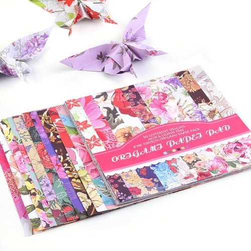 Origami Paper 50 Sheets, 6-Inch Square Double Sided Colored Craft Paper - Image 4
