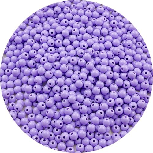 700pcs Acrylic Round Beads for Crafts 6mm Resin Candy Color Spacer Beads with Hole for Jewelry Making Sewing Crafts Decoration Necklaces Bracelets Earrings Supplies(Light Purple) by Unknown