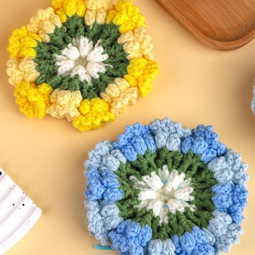 KyeeaDIY Crochet Kit for Beginners, Crochet Starter Kits, Coaster Flower Knitting Crocheting Kits with Step-by-Step Video Tutorials, Complete Crochet Kit for Adults Decoration - Image 3