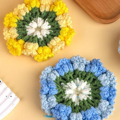 KyeeaDIY Crochet Kit for Beginners, Crochet Starter Kits, Coaster Flower Knitting Crocheting Kits with Step-by-Step Video Tutorials, Complete Crochet Kit for Adults Decoration - Image 3