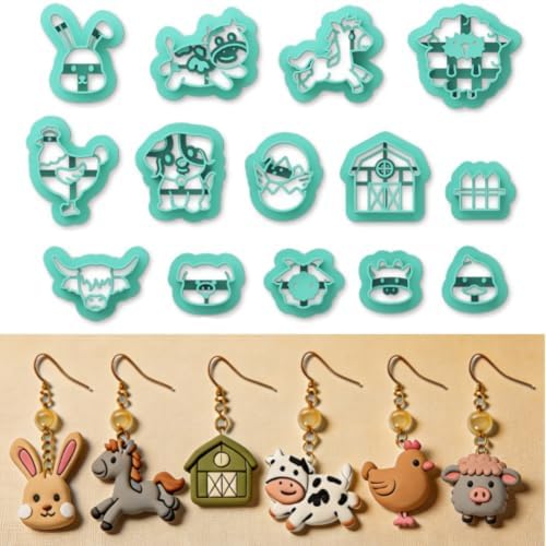 ORIGACH 14 Pcs Farm Animal Clay Cutters Set by ORIGACH