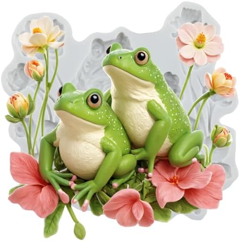 Frog Polymer Clay Molds Frog Flower Silicone Mold by Unknown