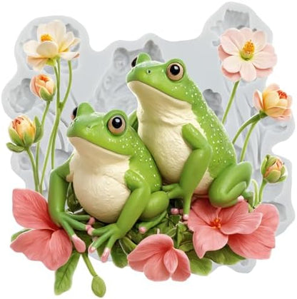 Frog Polymer Clay Molds Frog Flower Silicone Mold by Unknown