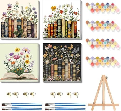 DYAIANGMU 4 Pack Paint by Numbers Kit for Adults Beginners 9.8X9.8 inch by Unknown