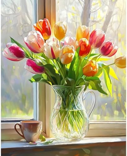 Banket Paint by Numbers Kit for Adults Beginner Flowers DIY Painting Kits for Adults Bottle Flower Easy Adult Paint by Number Kits on Canvas Color by Numbers for Gifts Home Wall Decor 16x20 Inch by Unknown