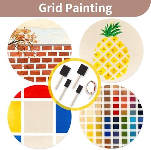 12 Inch Unfinished Wood Circles, 4-Pack Blank Rounds with Brush for Crafts - Image 4