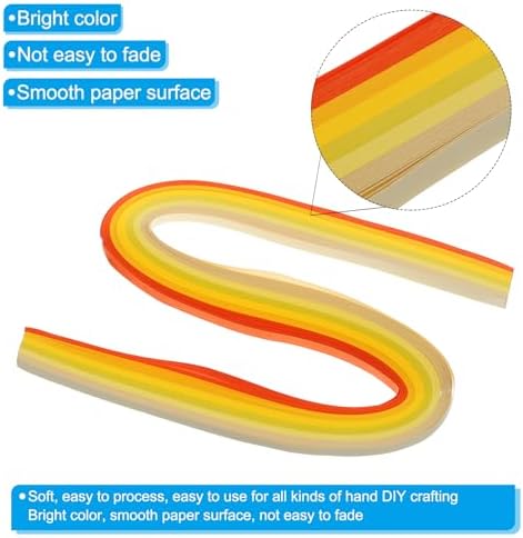 PATIKIL 120pcs Quilling Strips Paper 3/16"(5mm) 21" Origami Paper Quilling Strip for Art DIY Hand Craft Christmas, Yellow - Image 3