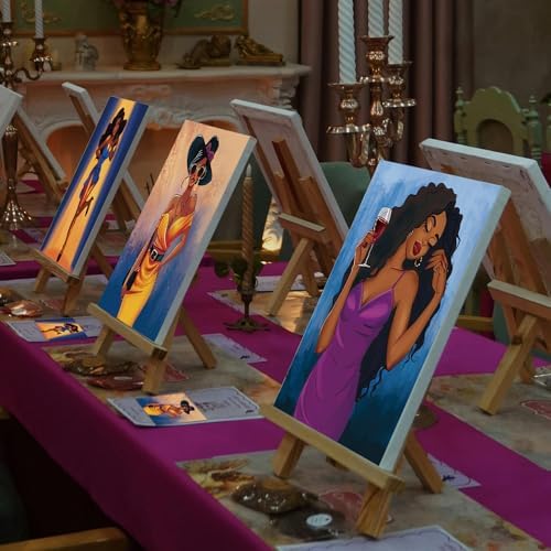 Cholemy 36 Pcs Paint and Sip Kit Gift for Adults 8''x10'',Charming Lady - Image 2