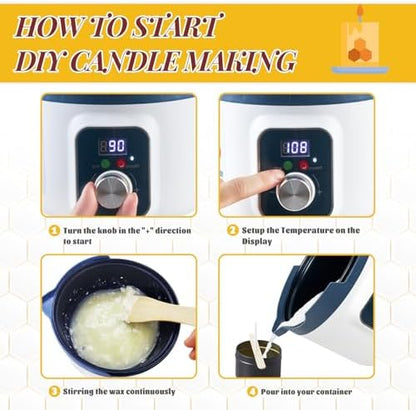 Beeswax Candle Making Kit for Adult with Digital Wax Melting Pot - Image 5