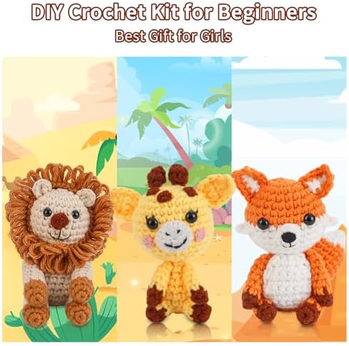 Crochet Kit for Beginners Crochet Animal Kit Crafts for Adults with Step by Step Video Tutorial Hobbies for Women Crochet kit Crochet Animals Beginner Crochet kit DIY Knitting Supplies - Image 5