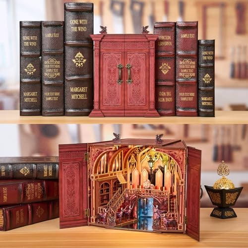TOYQI Book Nook Kit for Adult, DIY Miniature Dollhouse Kit, Magic Wardrobe - Image 3