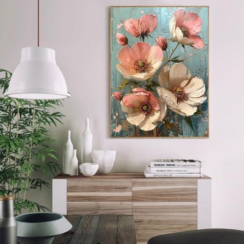 Paint by Numbers Kit for Adults,Flower DIY Paint by Number With Frame - Image 2