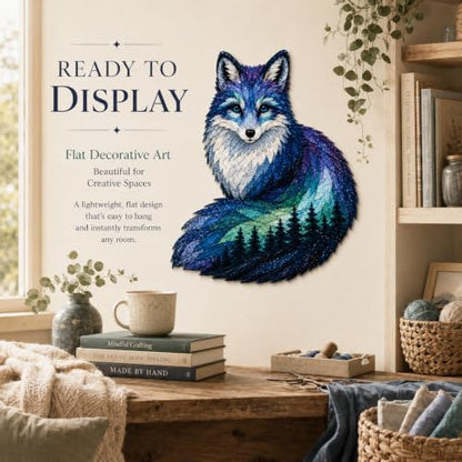 Northern Lights Animal Embroidery Kit DIY Fabric Patchwork Craft Set (FOX) - Image 7
