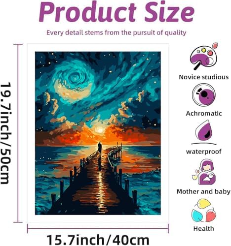 DYAIANGMU Scenery Paint by Numbers Kit for Adults Beginners 19.6X15.7inch - Image 2