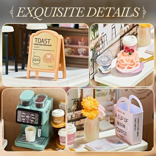 Miniature Coffee Shop DIY Kit with Display Case for Teens & Adults - Image 4