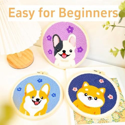 Punch Needle Kits for Beginners Red Strawberries in Basket 20x20cm-4 - Image 5