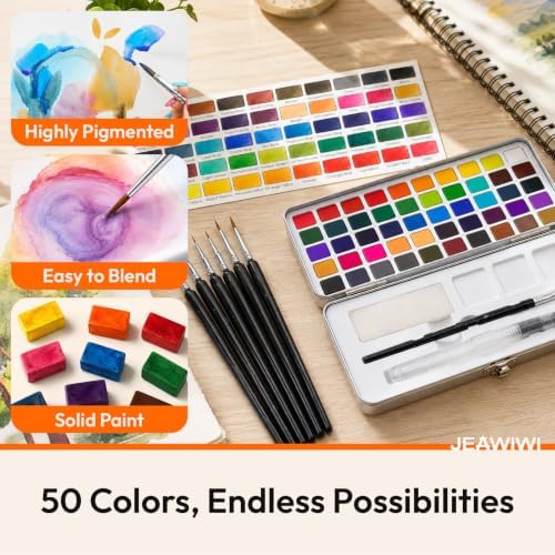 JEAWIWI Watercolor Paint Set,168 Colors, Portable Water Color Kit - Image 3