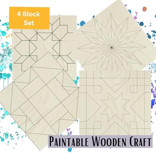 6" Barn Quilt Kit Set 4 | Starburst, Aesthetic Tri, Cottage Star, Swoon - Image 5