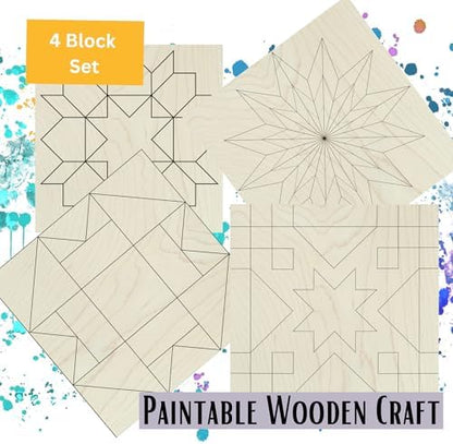 6" Barn Quilt Kit Set 4 | Starburst, Aesthetic Tri, Cottage Star, Swoon - Image 5