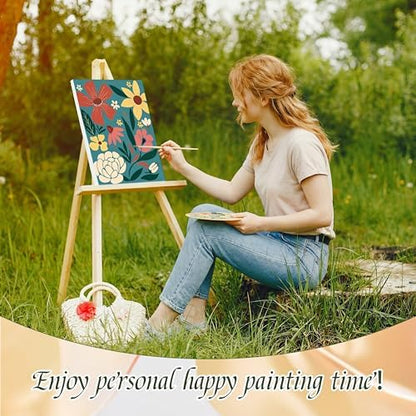 Gueevin 10 Pack Paint by Numbers Kit for Adults Flowers Paint by Number DIY Acrylic Painting Canvas Without Frame, Brushes Simple Oil Painting for Home Wall Decor Gifts 12 x 16 Inch(Flower Style) - Image 5