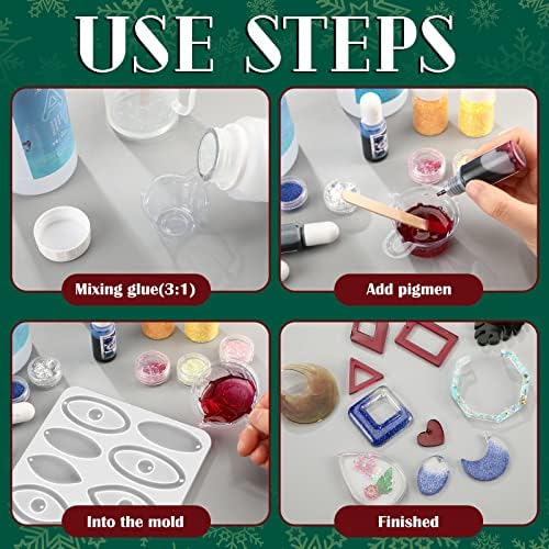 Patelai 4 Pcs Resin Earring Molds for Jewelry Making Kit, Snowflake Oval - Image 5