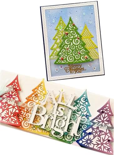 Scrapbooking Die-Cuts, Christmas Metal Cutting Dies for Card Making, Paper Craft Punch Template, Background Embossing Stencils, DIY Album Décor (Christmas Tree-14.3x9.1cm) - Image 6