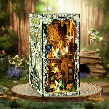 DIY Miniature House Kit, Mini House Building Kit, DIY Book Nook Kit, Tiny Model House for Adults to Build, Beginner 3D Wooden Book Nook, for Family Friends (Hidden Realm-A) - Image 2