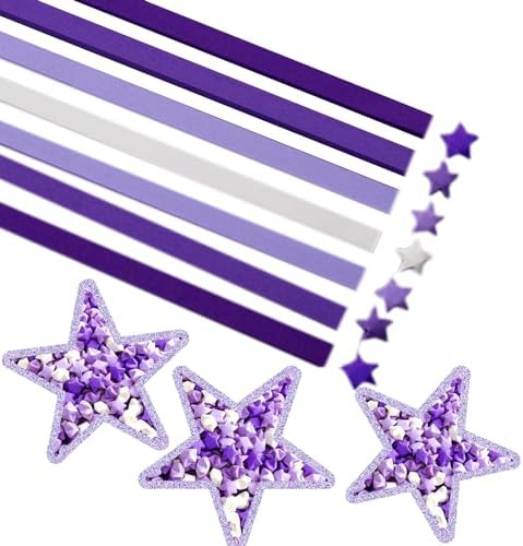 Origami Paper Stars, Colorful Handcraft Origami Lucky Star Paper DIY Paper Arts Creativity Hand Art Crafts (Purple gradient (1350) sheets) - Image 4