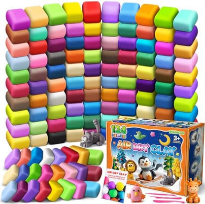 Air Dry Clay, 124 Colors Modeling Magic Clay for Kids by ESSENSON