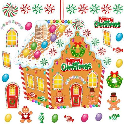 WovWeave DIY Felt Christmas Gingerbread House Decorations 3.1 x 2.9 ft by WovWeave