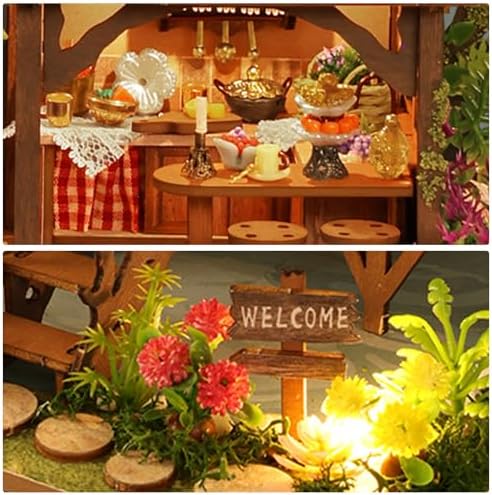 Dollhouse Kit, DIY Miniature House w/LED Adult, Forest Adventure - Image 6