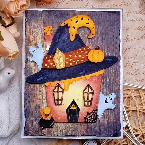 Halloween House Cutting Dies for Card Making, Ghost Pumpkin Die Cuts Happy Halloween Metal Stencil for DIY Scrapbooking Decor Album Paper Card - Image 6