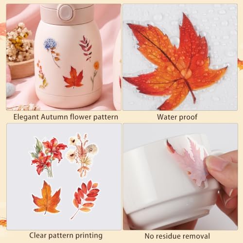 80 Pcs Fall Stickers Natural Autumn Flower Sticker for Scrapbook Supplies - Image 4
