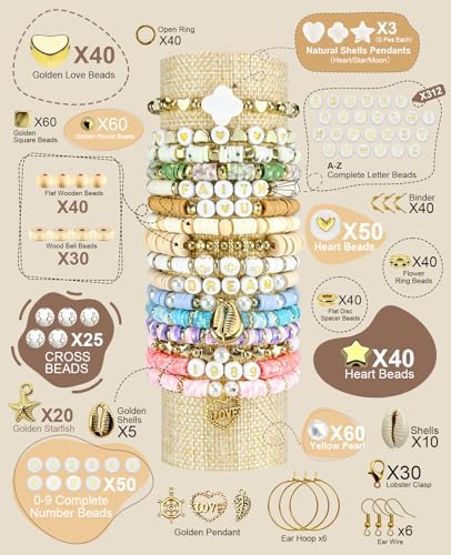ClaBead 14000 Pcs Clay Beads Bracelet Making Kit for Adults, 3 Boxes 48 Colors Clay Beads for Bracelets Making, Jewelry Making Kits with Letter Beads for Girls 13-15, Friendship Bracelet Kit for Women - Image 4