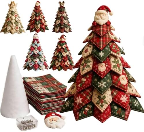 HZSprance DIY Quilted Christmas Tree Kit –3D Fabric Patchwork Kit (A) by HZSprance