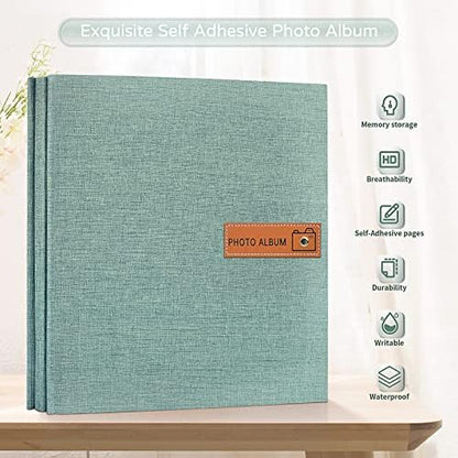 Popotop Large Photo Album Self Adhesive 4x6 5x7 8x10 Scrapbook Album DIY Picture Book,Gifts for Mom,Family Baby and Wedding,with Metal Pen and Plastic Board - Image 2