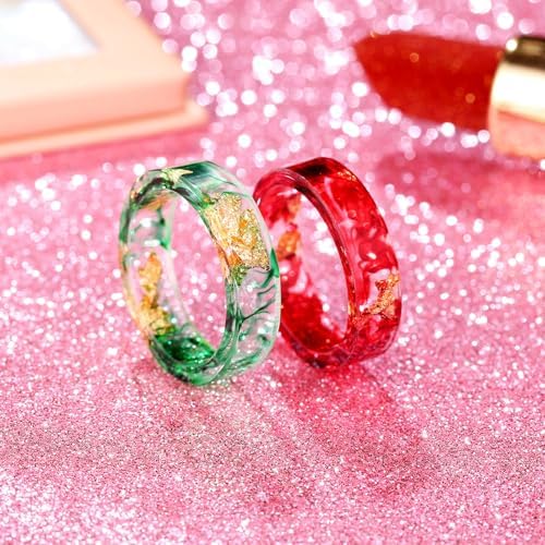 Mudder 2 Pieces Resin Silicone Ring Molds 14 Sizes Ring Circle Jewelry Casting Molds with Syringe in 20 ml for DIY Craft Making - Image 4