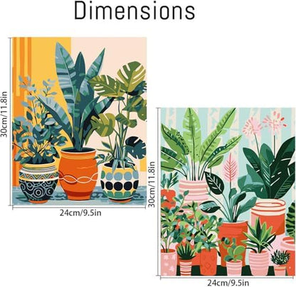 TCDZMYGS 2 Pack Plant Paint by Numbers Kit for Adults Beginner,Easy Paint by Number Kits with Framed,DIY Acrylic Oil Painting by Numbers for Home Wall Decor 10 x 12 inch - Image 5