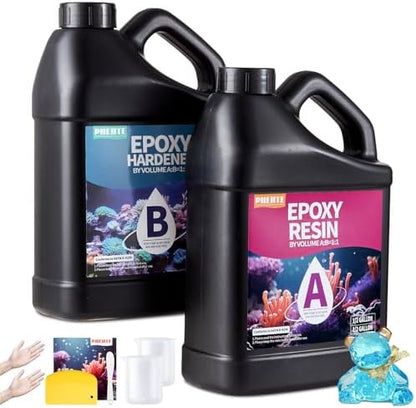 1 Gallon Epoxy Resin Kit, Crystal Clear and Hard Upgraded 2 Part Resin and Hardener for Casting Coating, Countertop, Table top, Art DIY Handcraft Jewelry by Pnente