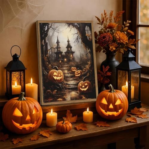AIBOERL Paint by Numbers Kit for Adults Beginner,Halloween House, 12X16In - Image 2