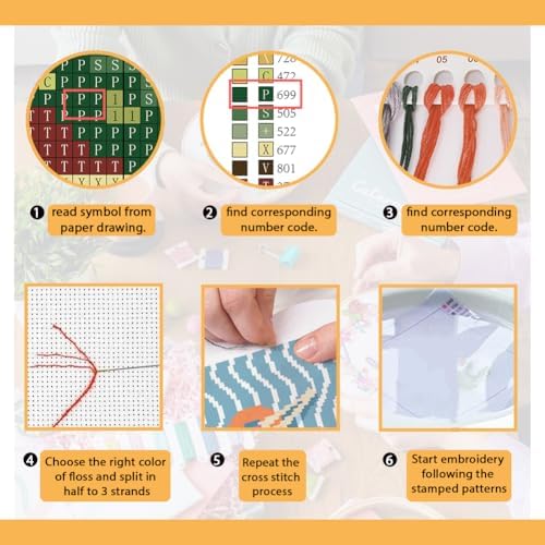 FREEBLOSS 11CT Flamingo Pattern Cross Stitch Wall Hanging Kit 15.7"x19.7" - Image 4